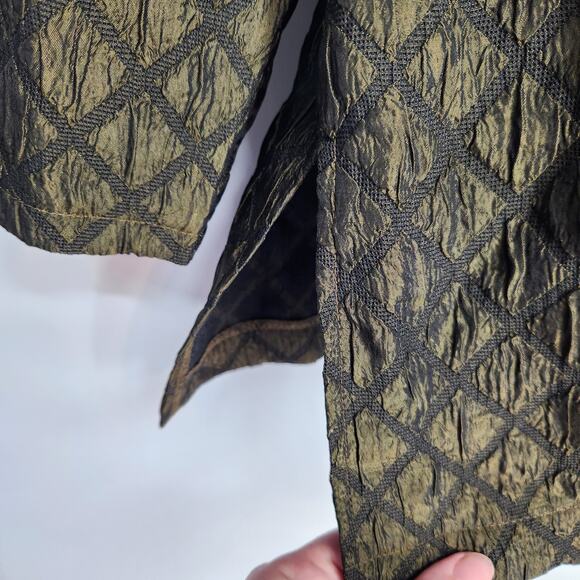 NWT Coldwater Creek Petite Green Mandarin Diamond Buttoned Jacket Women's PXL - Picture 6 of 10